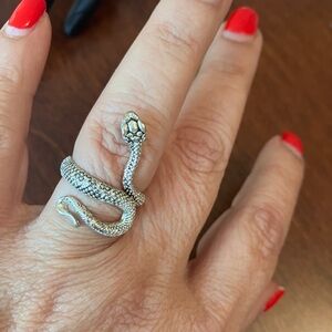 Silver Snake Ring for Reptile Enthusiasts